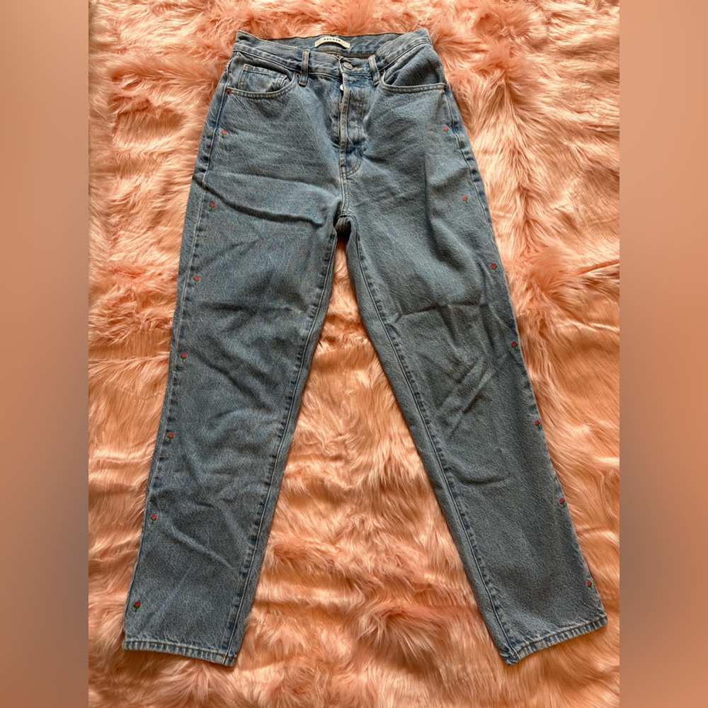 Floral PacSun Blue Straight Leg Dad Jeans size 26 - Picture 3 of 9